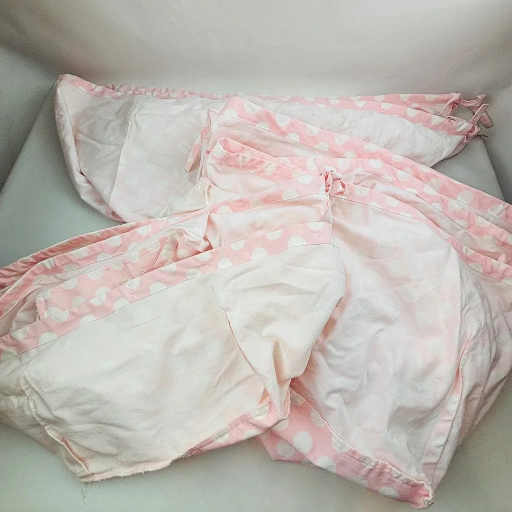 Pottery Barn Kids Sabrina Basket 11 Liner Lot Pink White Polka Dot M L XL